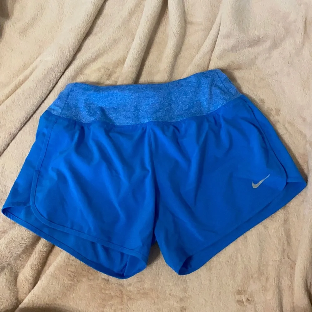 Nike Women's Athletic Shorts in Bright Blue with Heathered Waistband